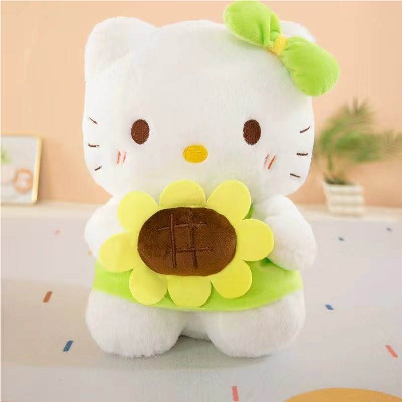 Мягкая игрушка Кошка Китти с подсолнухом, 20 см
