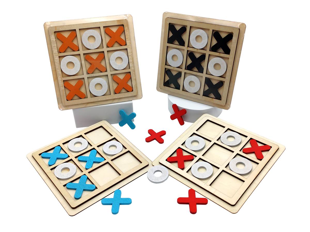 Деревянная игра крестики-нолики, двухсторонняя, 14 см
