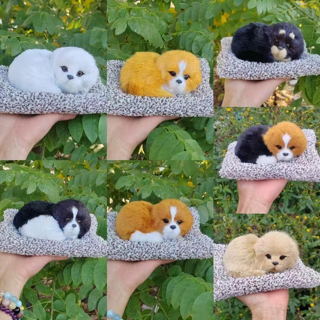 Плюшевые котята и щенки с открытыми глазами