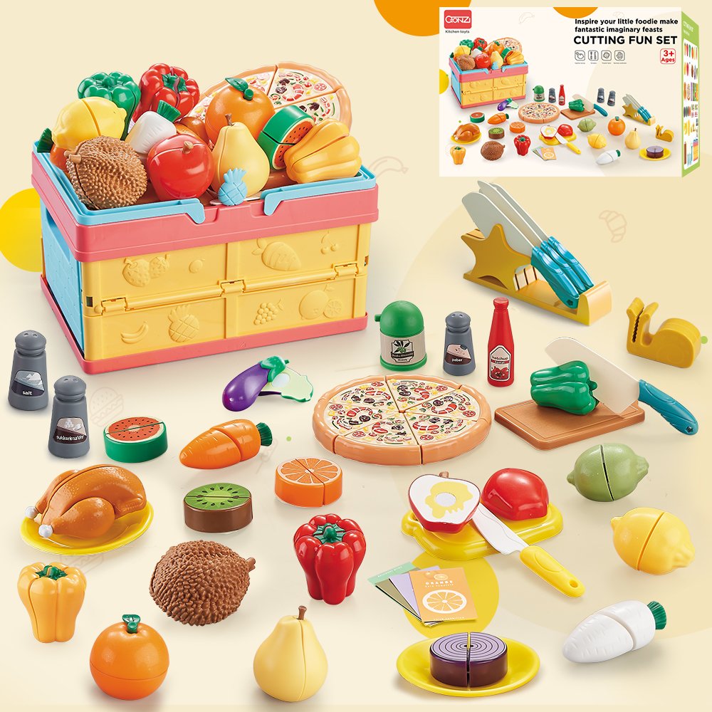 Игровой набор "Фрукты и овощи в корзине", 41 предмет