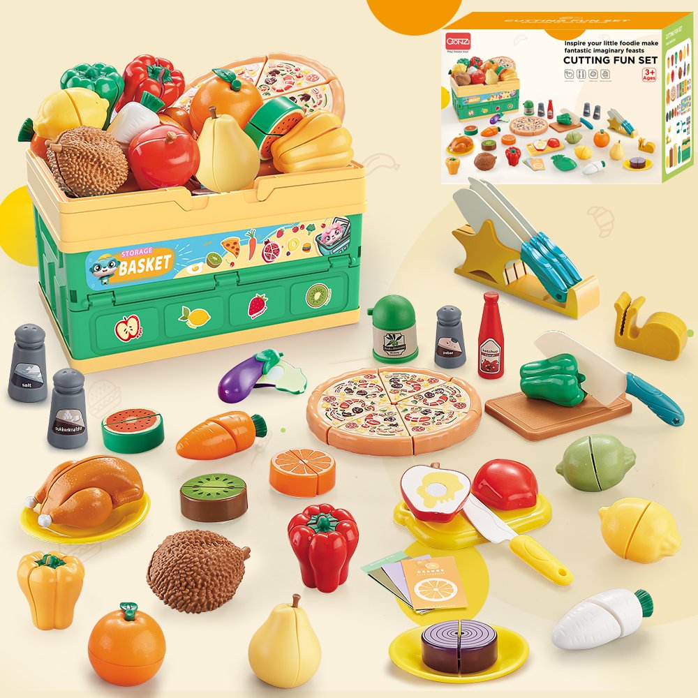Игровой набор "Фрукты и овощи в корзине", 47 предметов