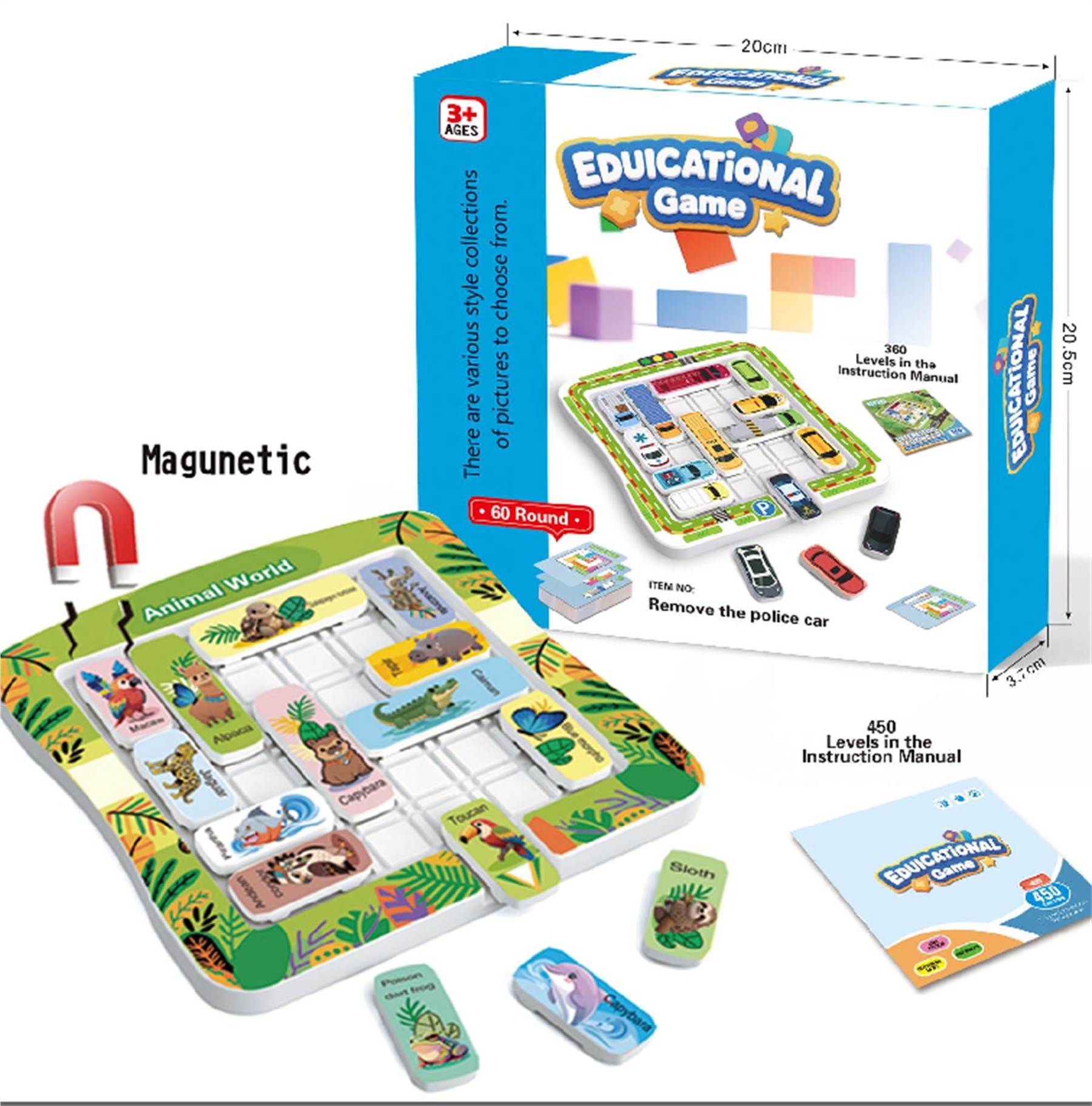 Головоломка Huarongdao магнитная, животные