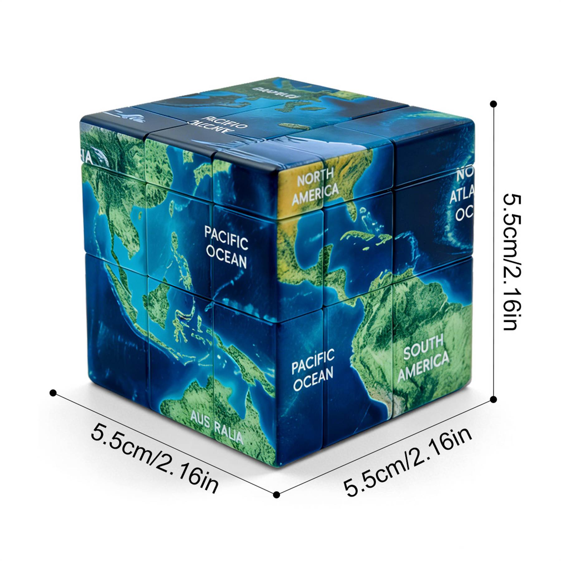 Зеркальный кубик Рубика 3x3 с 3D картой