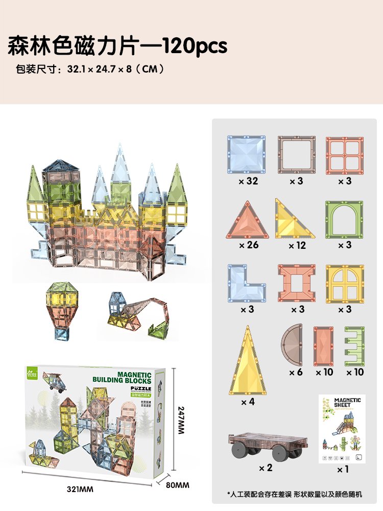 Магнитный конструктор Forest, 120 деталей