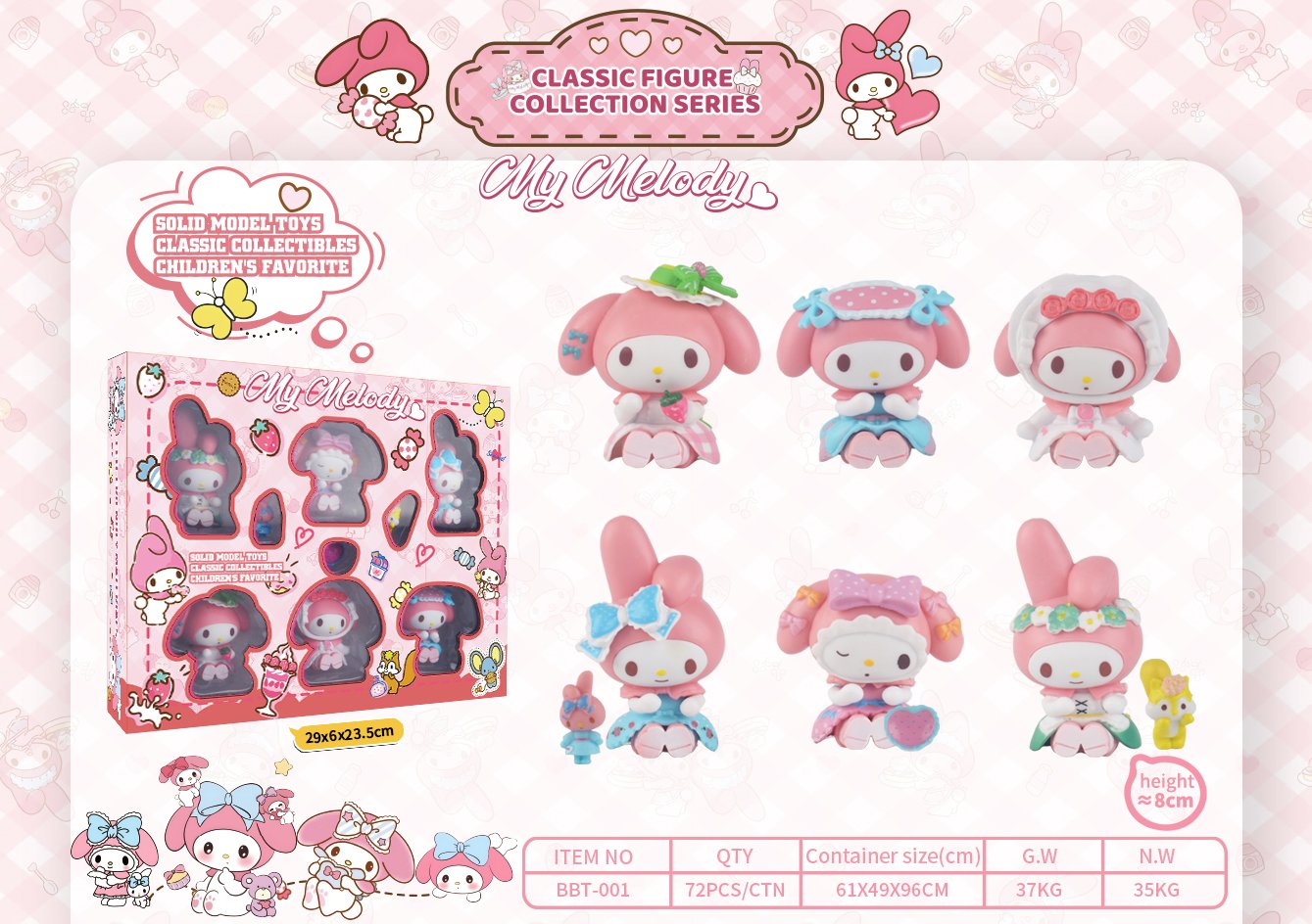 Фигурки Sanrio Melody, коллекционные куклы-модели