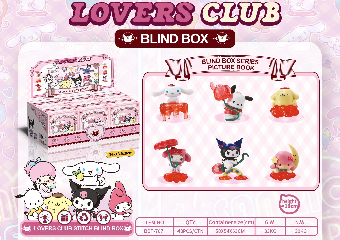 Sanrio: коллекционные фигурки-сюрпризы в боксе