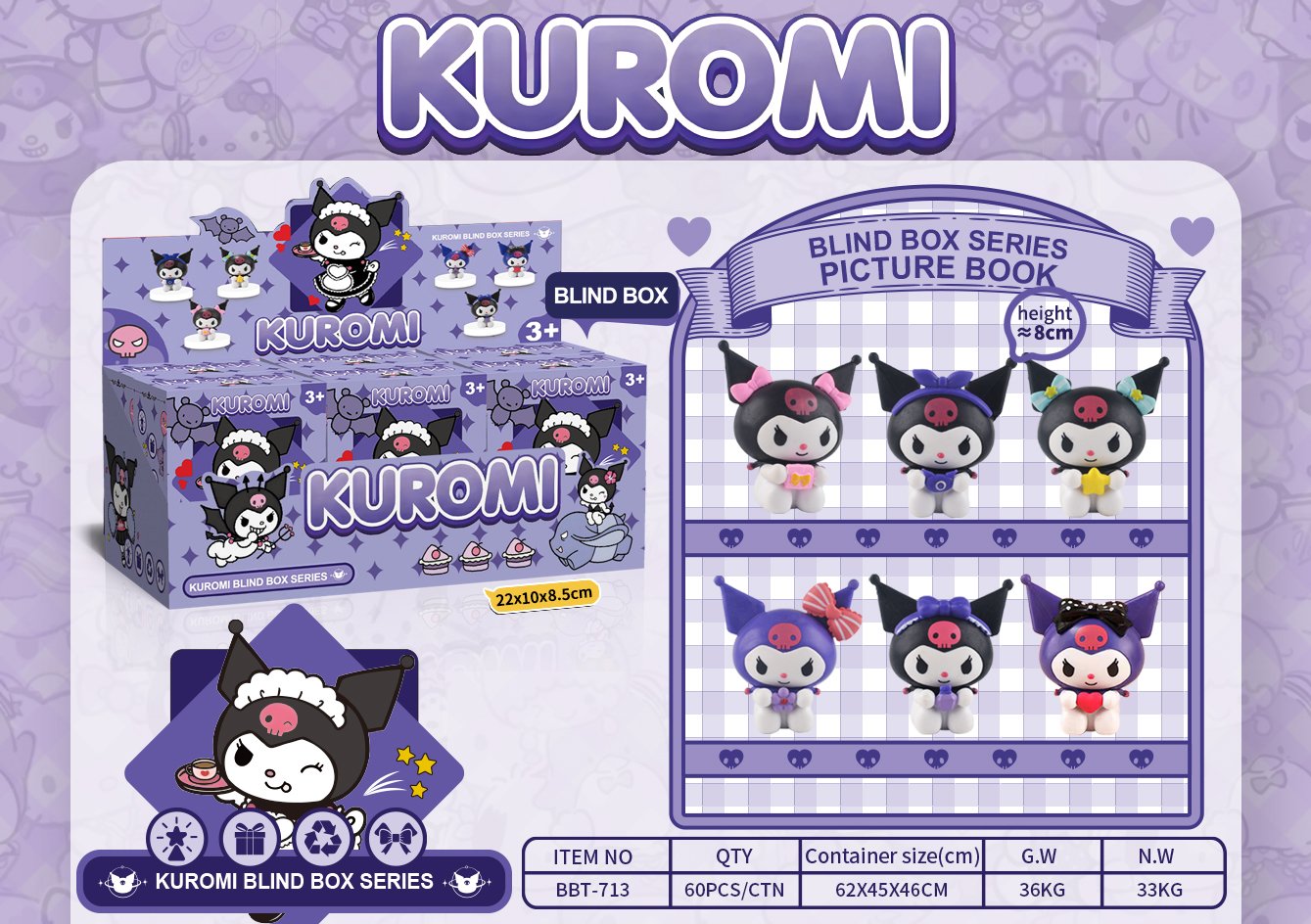 Sanrio Kuromi: коллекционные фигурки в blind box