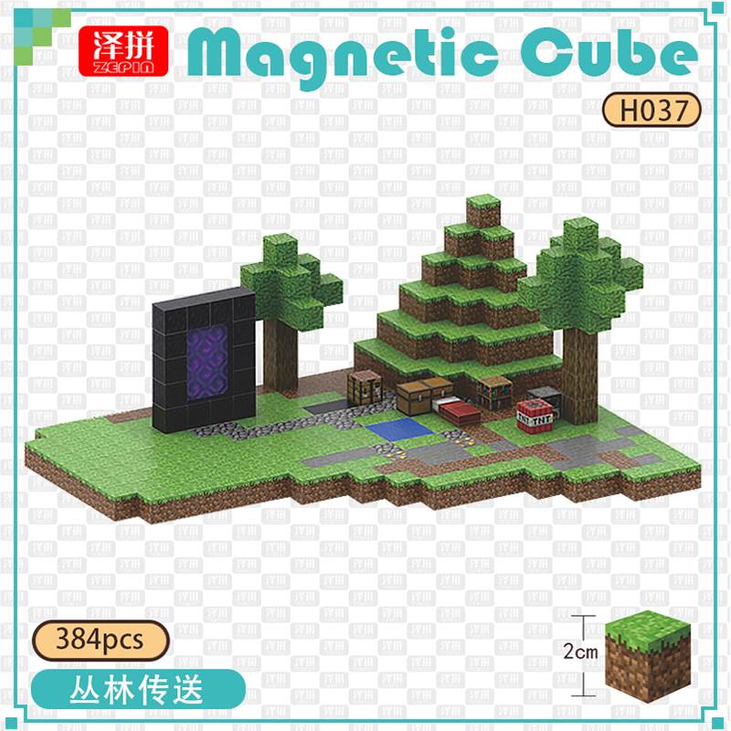 Магнитный конструктор Minecraft Jungle, 384 детали