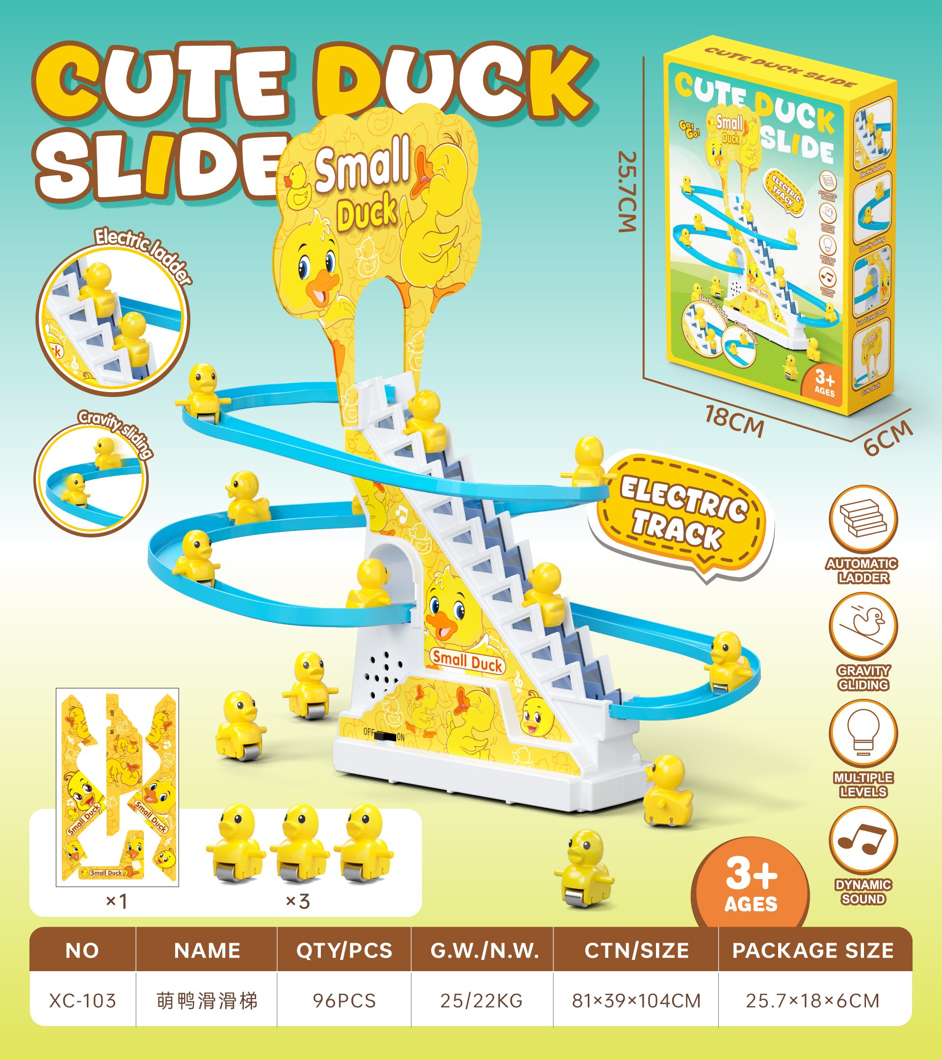 Утка на лестнице-горке, Duck slide