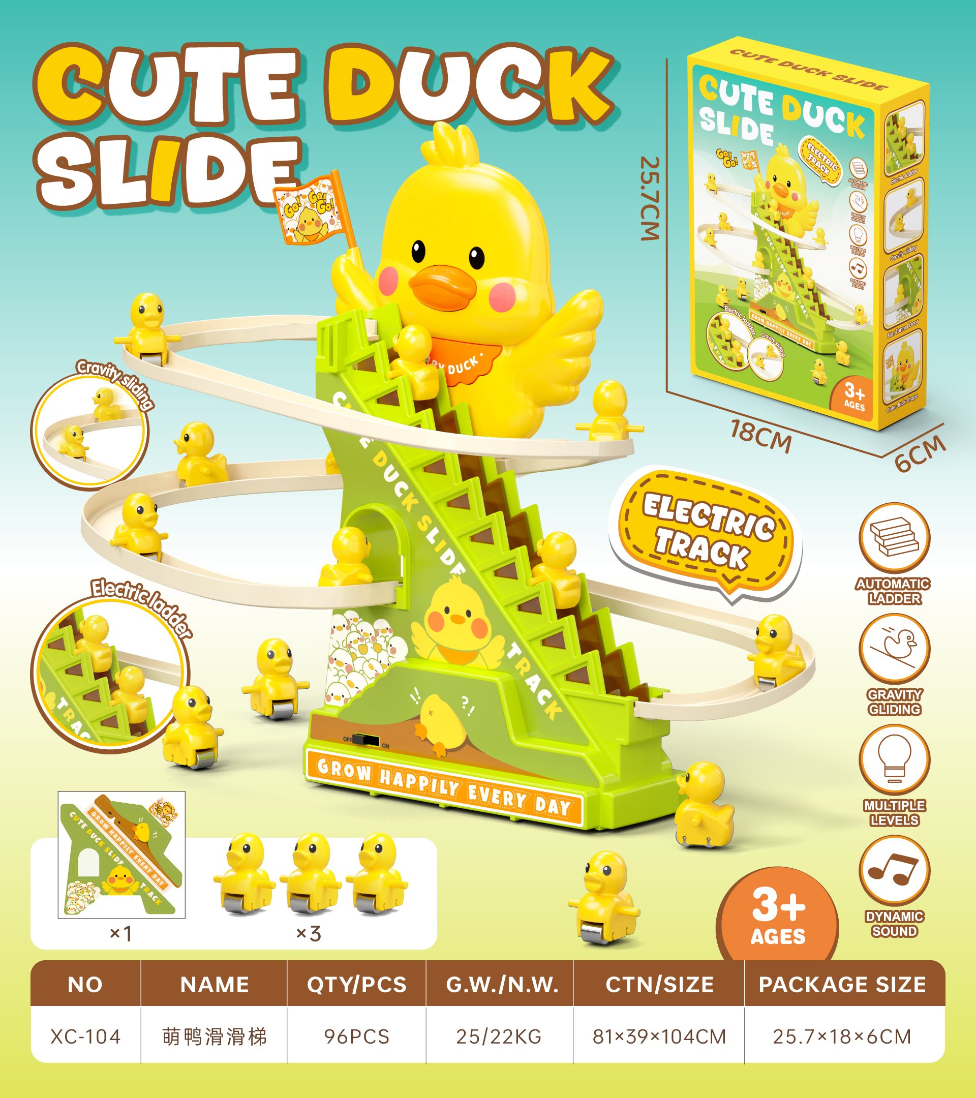 Утка на горке-лестнице Duck slide
