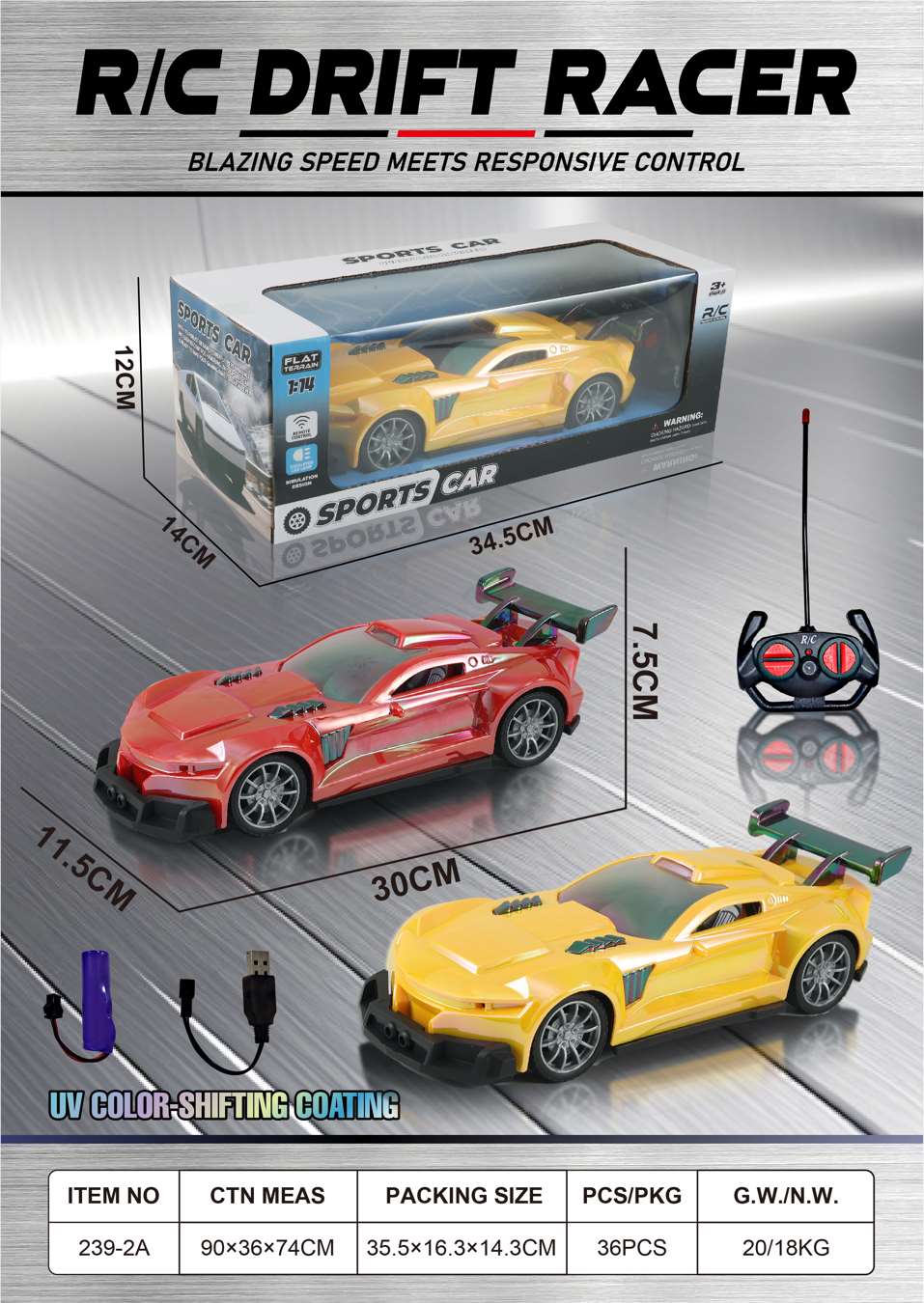 Радиоуправляемый Chevrolet Camaro Bumblebee 1:14