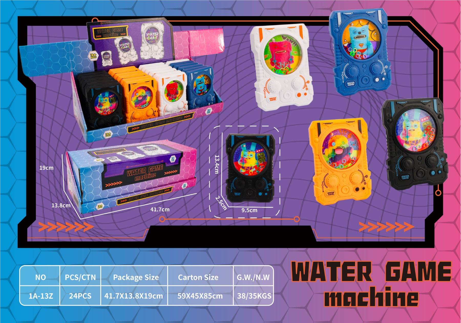 Водная игра-головоломка "Монстрики", 24 шт/уп