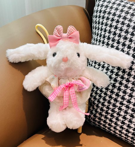 Мягкая игрушка кролик в розовом платье, 15 см
