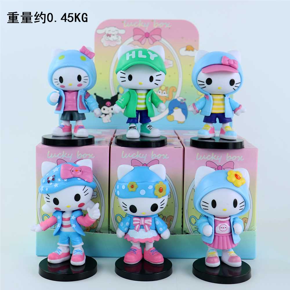 Набор фигурок Hello Kitty в стильной одежде, 6 шт.