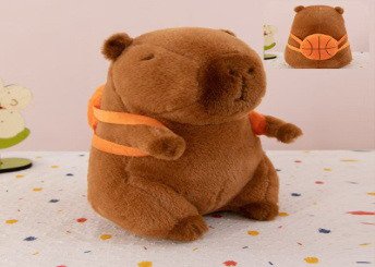 Мягкая игрушка капибара баскетболист 30 см
