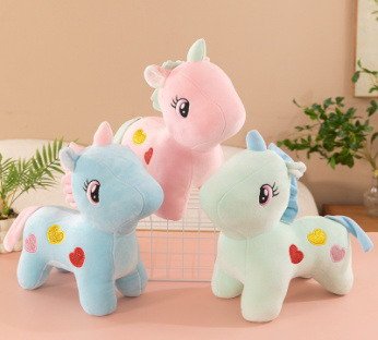 Мягкая игрушка лошадка с сердечком, 38 см