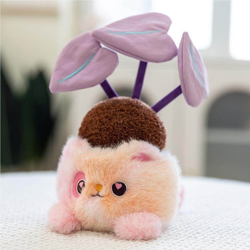 Мягкая игрушка котик в горшке, 17 см