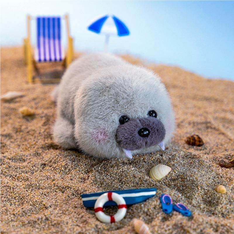 Мягкая игрушка морж с милым лицом, 17 см