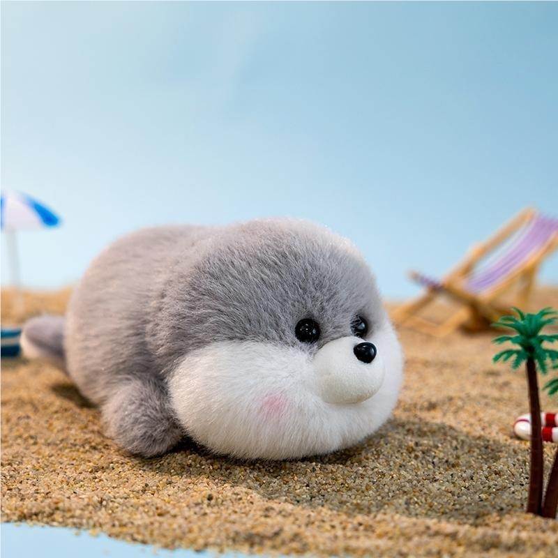 Мягкая игрушка тюлень с милой мордочкой, 17 см, серый