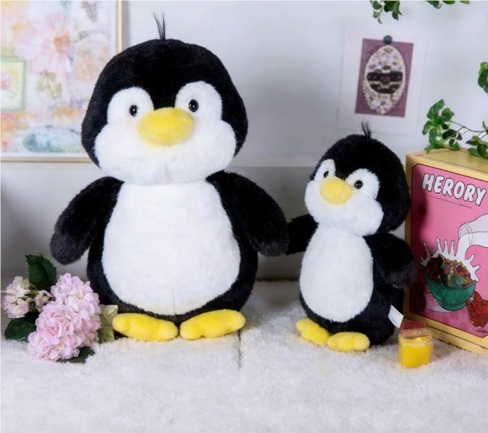 Мягкая игрушка пингвин из кроличьего меха, 33 см