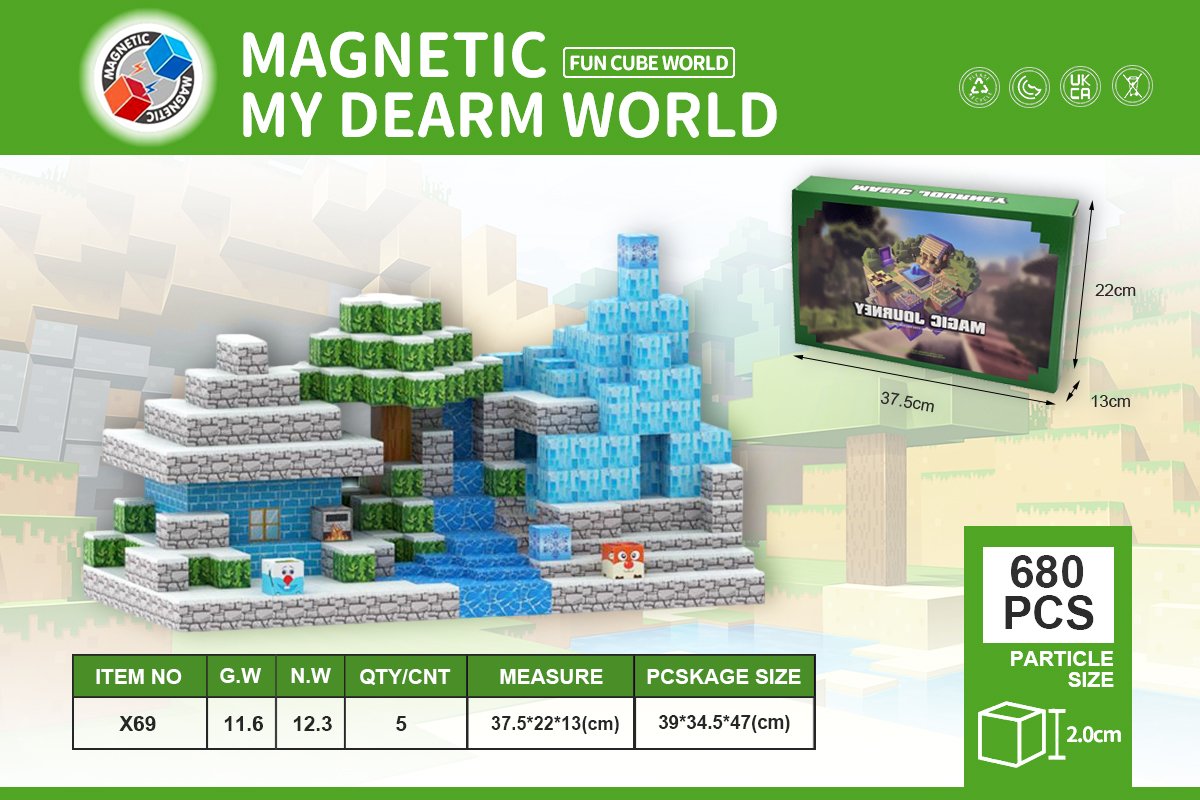 Магнитный конструктор Ледяная Башня Minecraft, 680 дет.