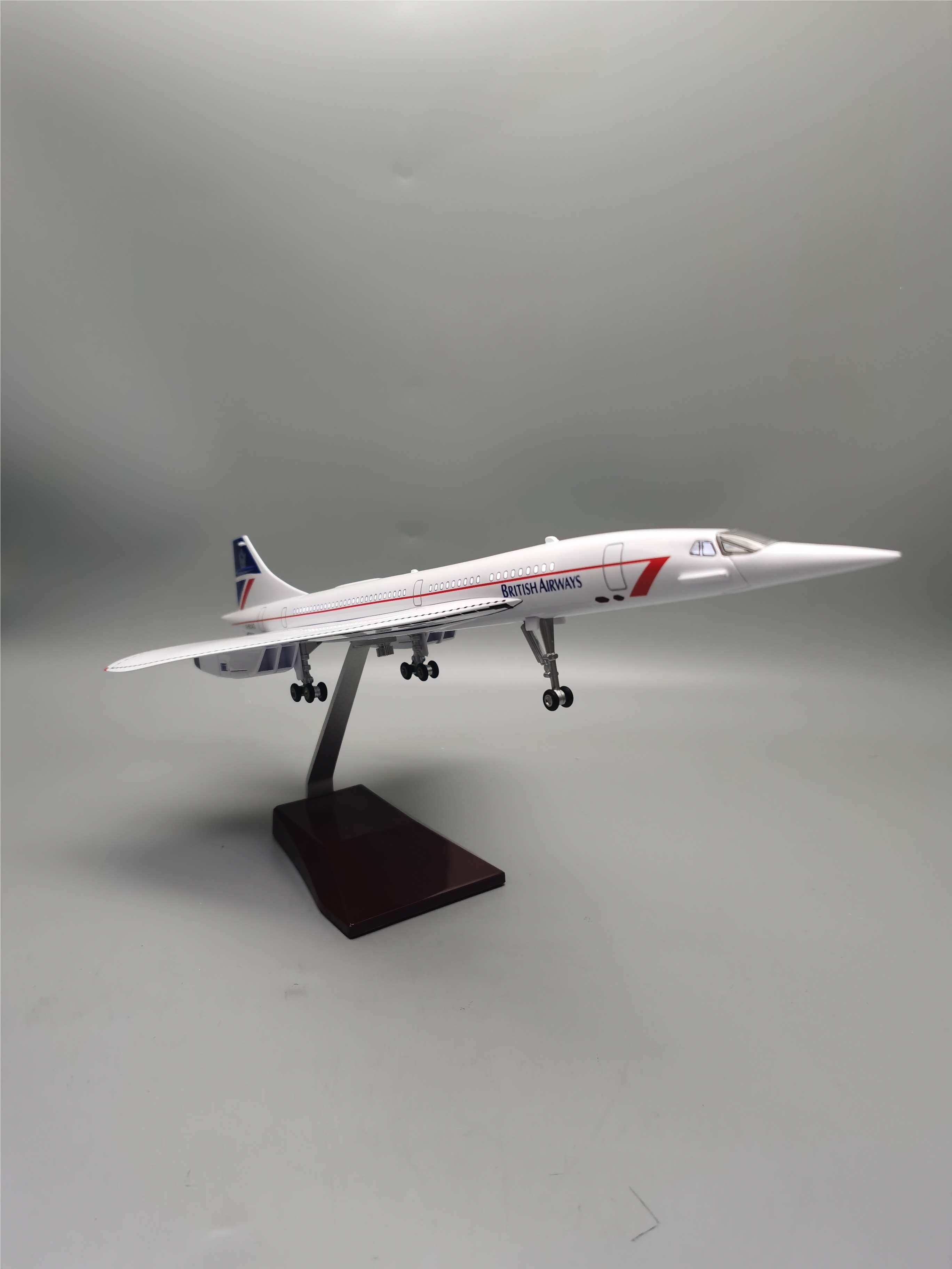 Модель самолета Concorde Singapore 50см, ABS смола, со светом