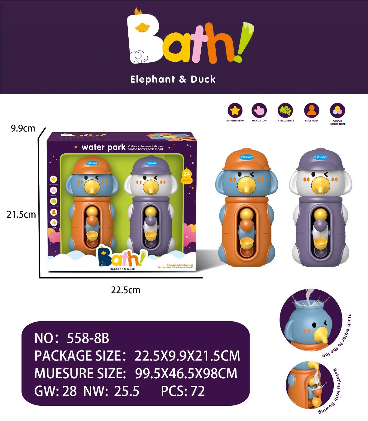 Игрушка для ванной "Водяная карусель Слоник"