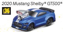Модель 2020 MUSTANG SHELBY GT500 (Металлик Синий), 1:64