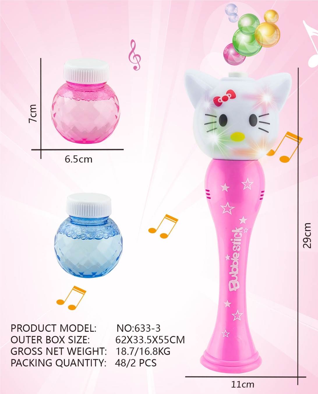 Электрическая Hello Kitty с музыкой и пузырями