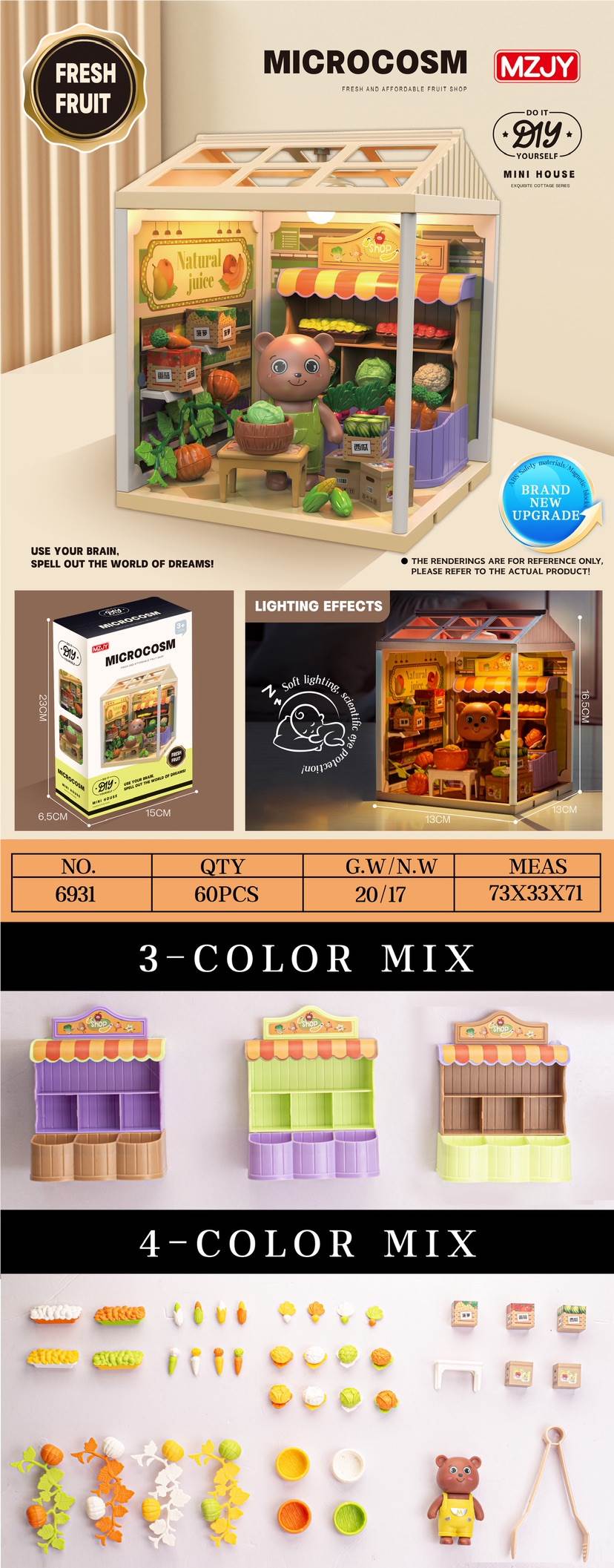 DIY Миниатюрный фруктовый магазин: сборная модель