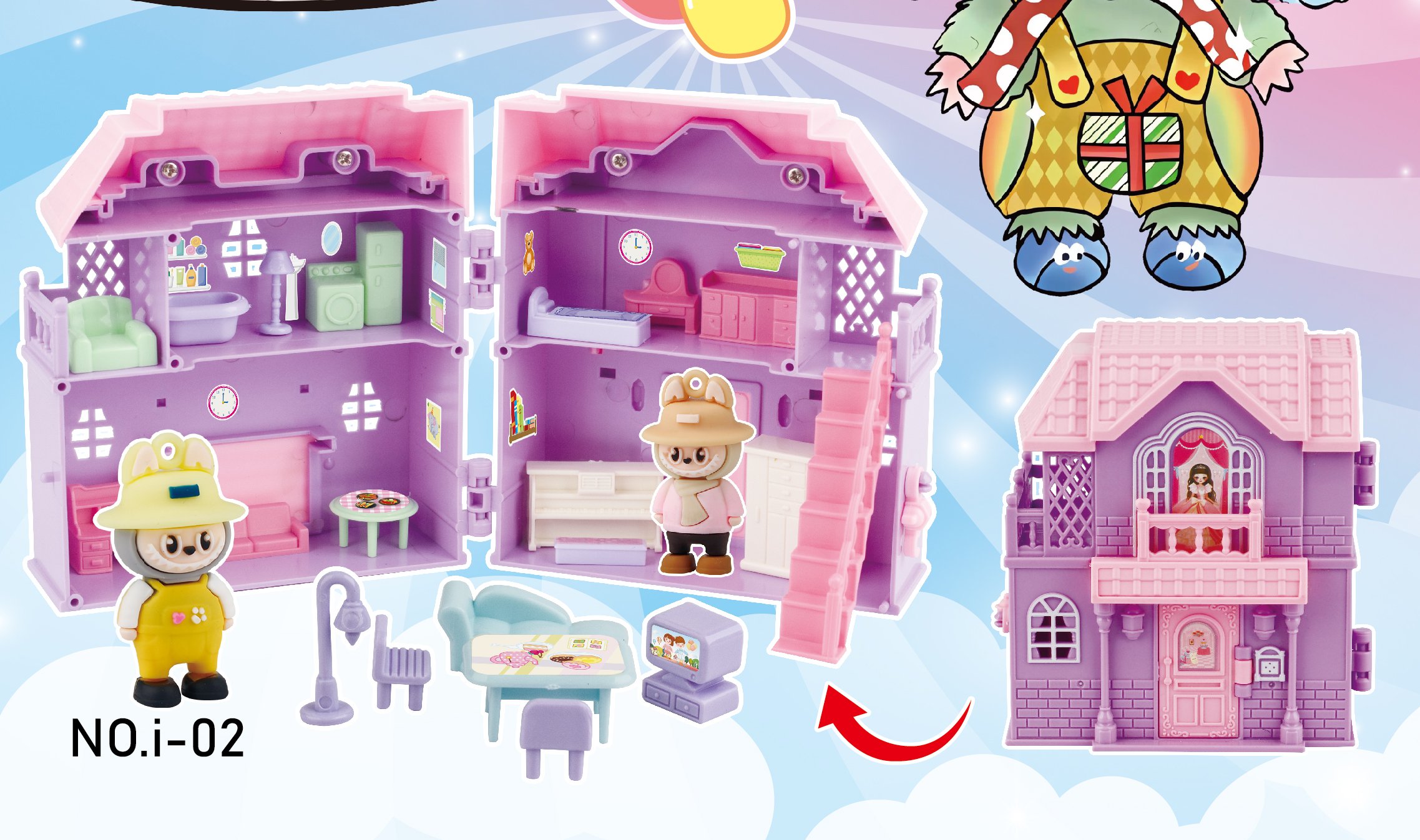 Игрушечный домик Rabbu Villa, 144 шт/кор