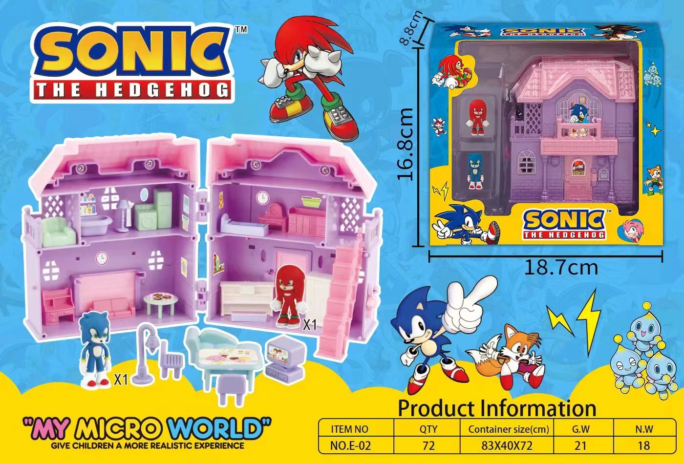 Игровой набор Villa Sonic: домик Соника, 72 шт/кор