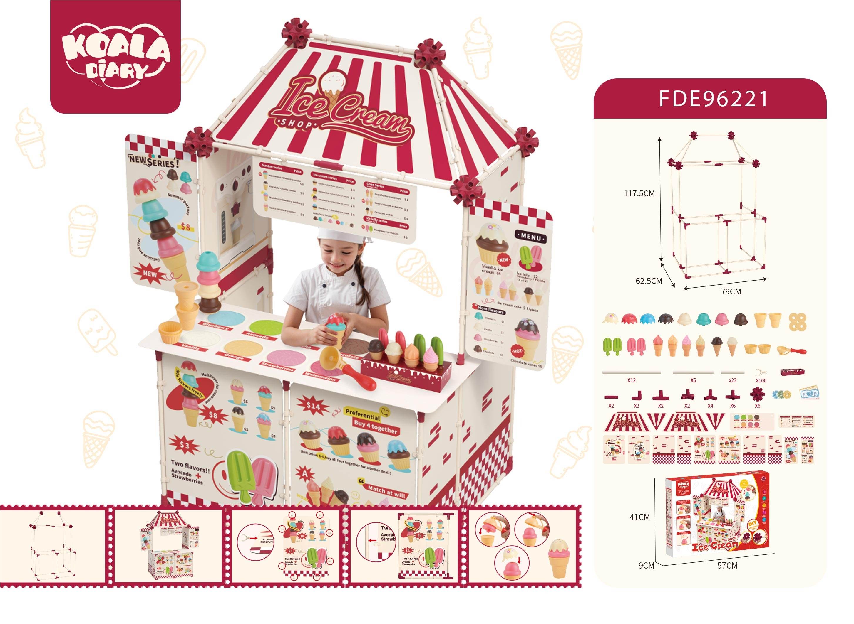 Игровой набор "Ice Cream Shop": тележка мороженого, Shantou Fuda