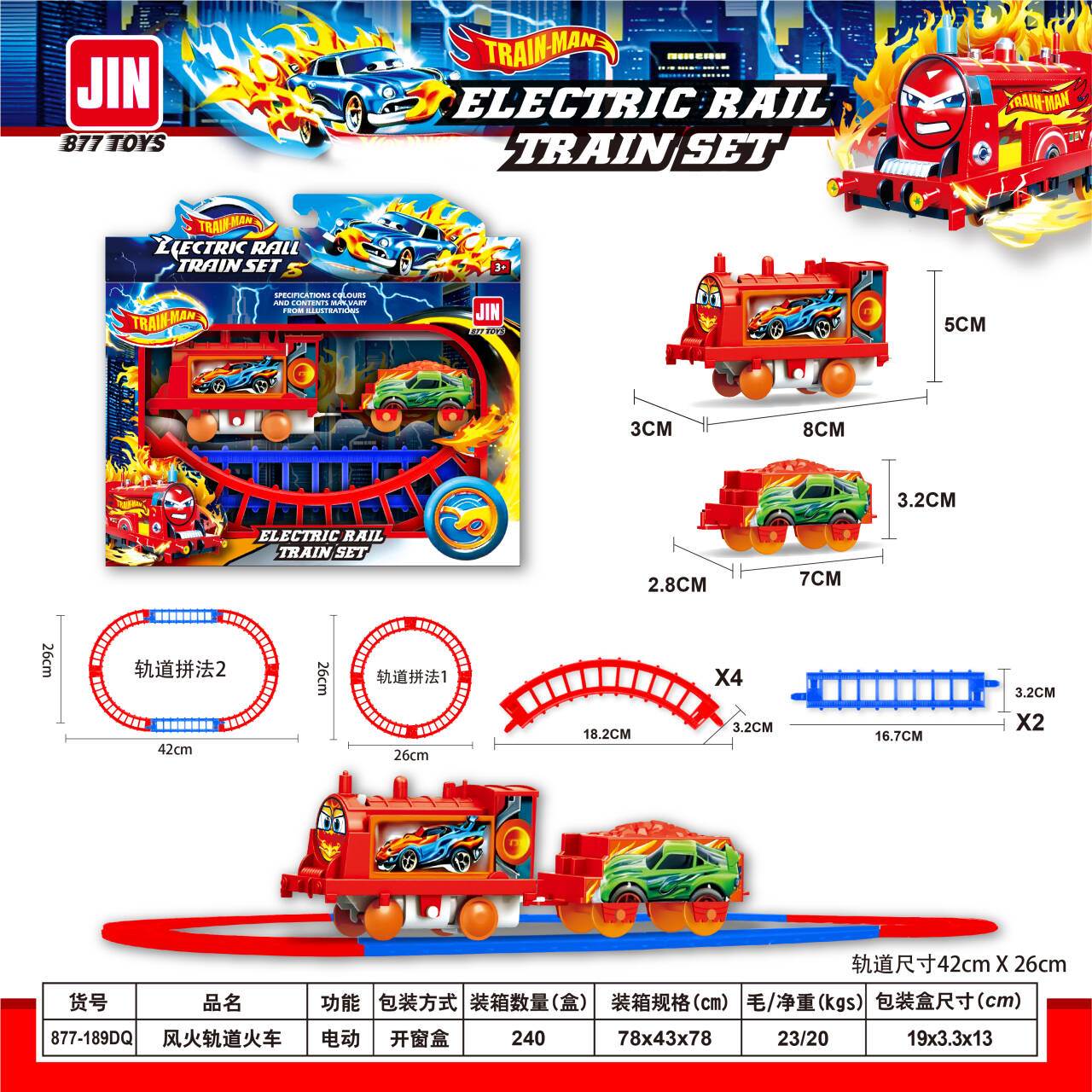 Игровой набор Hot Wheels: Железная дорога и электропоезд