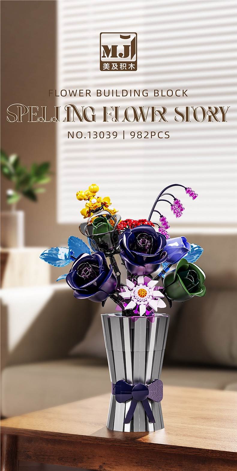 Конструктор цветы из блоков Building Blocks Flower оптом