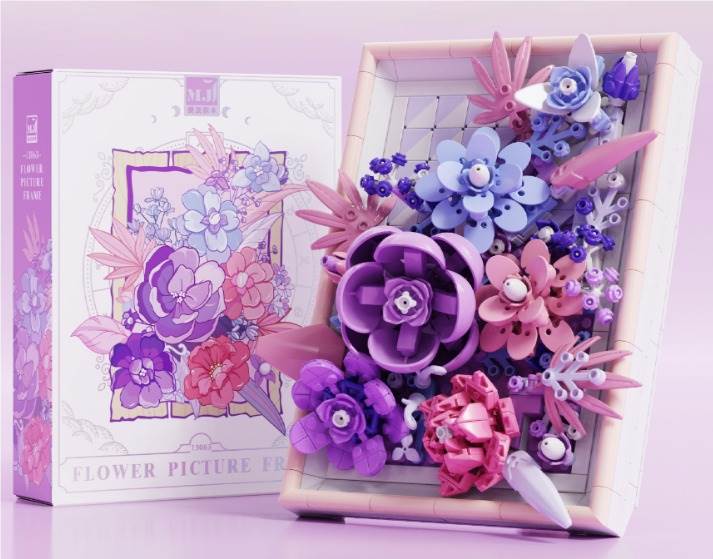 Конструктор Huaijin Chui Purple: цветы из мелких блоков
