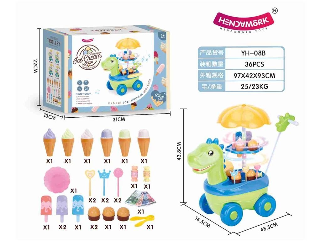 Игровой набор "Дино-сладости": тележка, свет, музыка