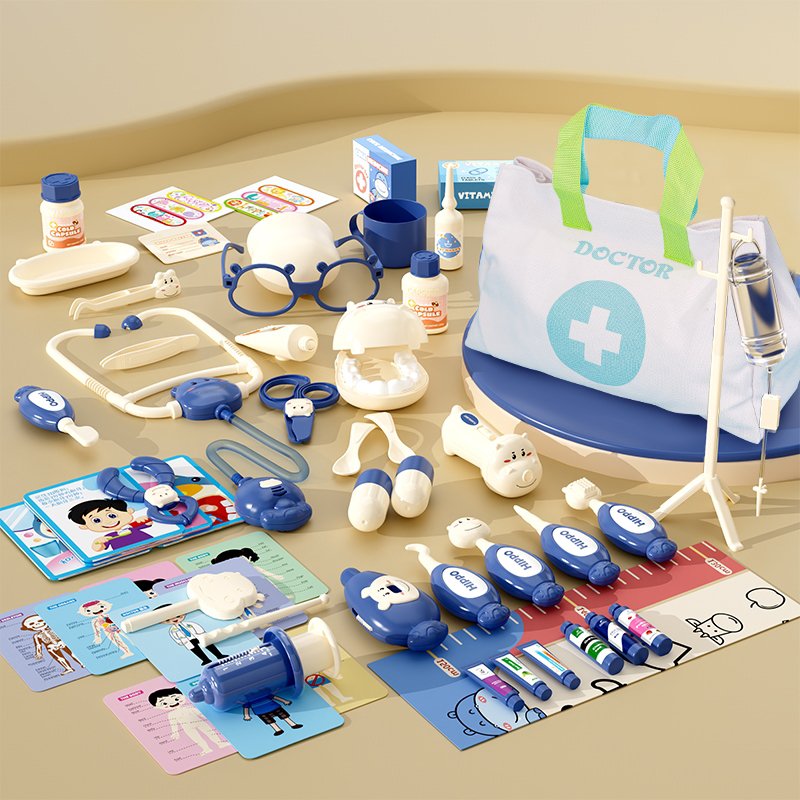 Игровой набор доктора Hippo, 58 предметов, синий