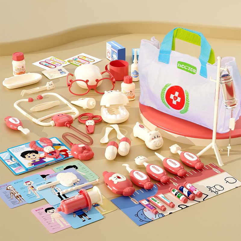 Игровой набор доктора "Гиппо", 58 предметов, розовый