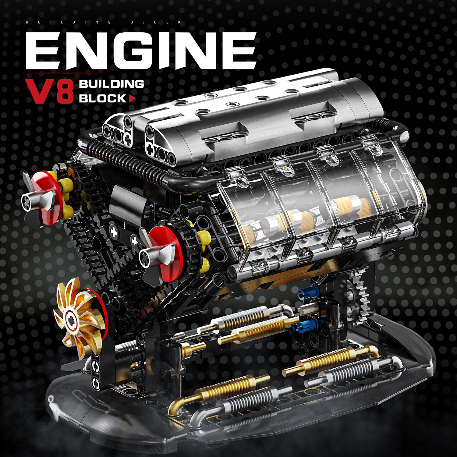 Мини V8 двигатель - конструктор