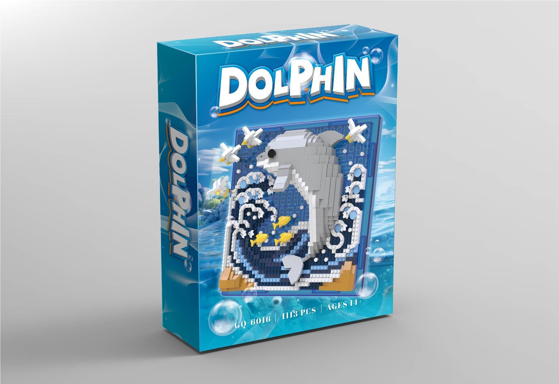 3D-пазл "Дельфин" из мелкоблочного конструктора