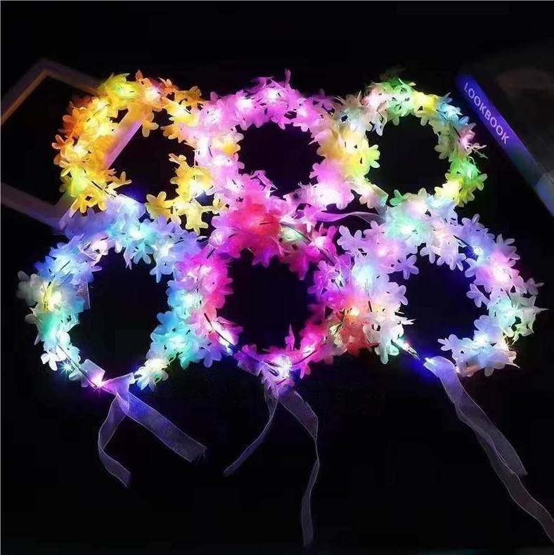 Светящийся ободок с цветами сирени, 10 LED