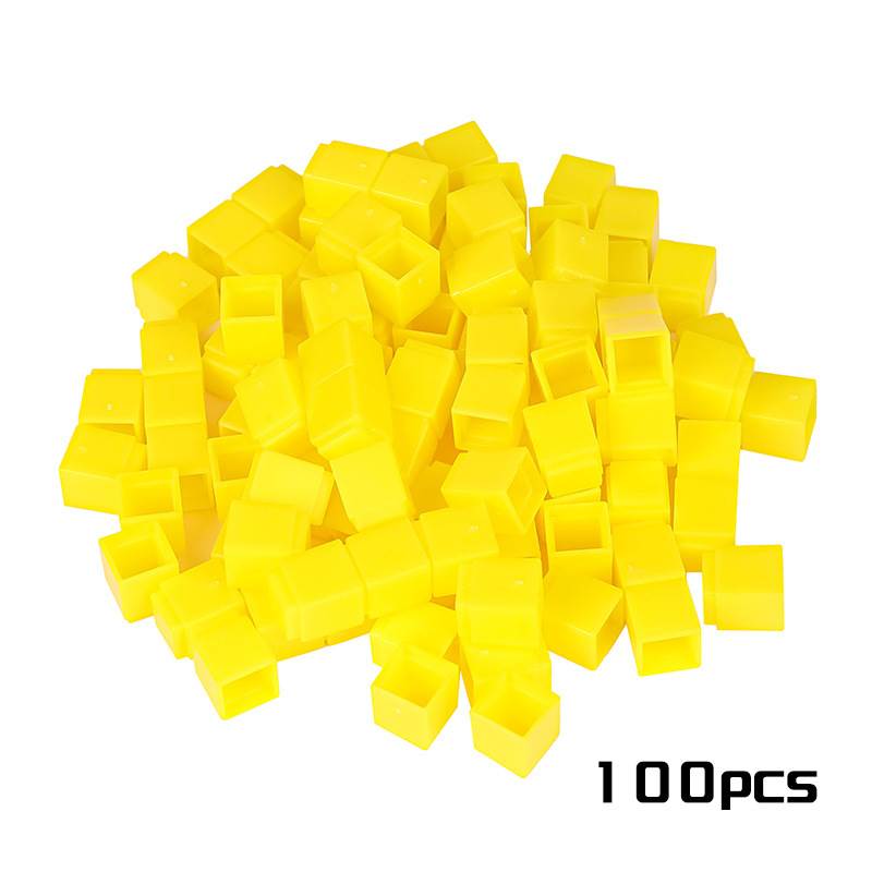 Десятичные кубики, 100 шт, желтые