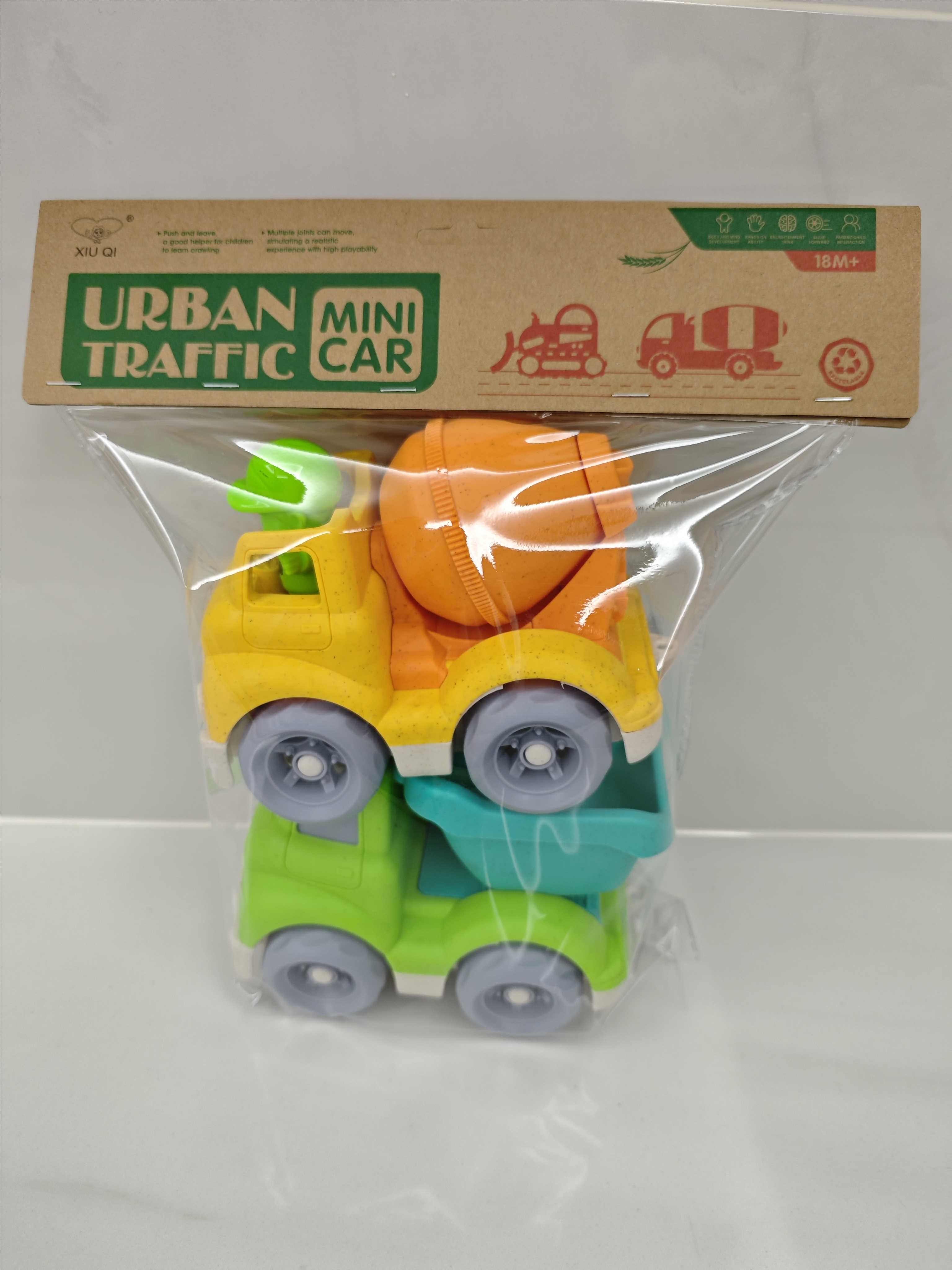 Инерционные машинки из соломы, 2 шт. в PVC-упаковке