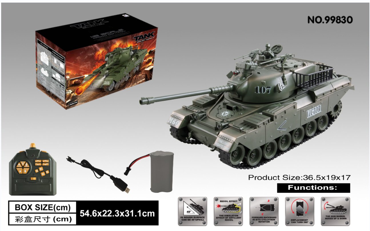Радиоуправляемый танк M60, масштаб 1:18