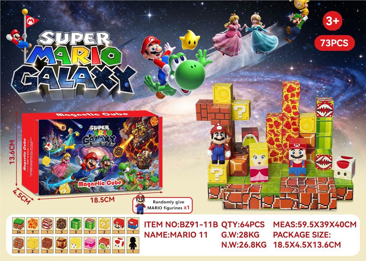 Магнитный конструктор Mario Adventure + фигурка Марио