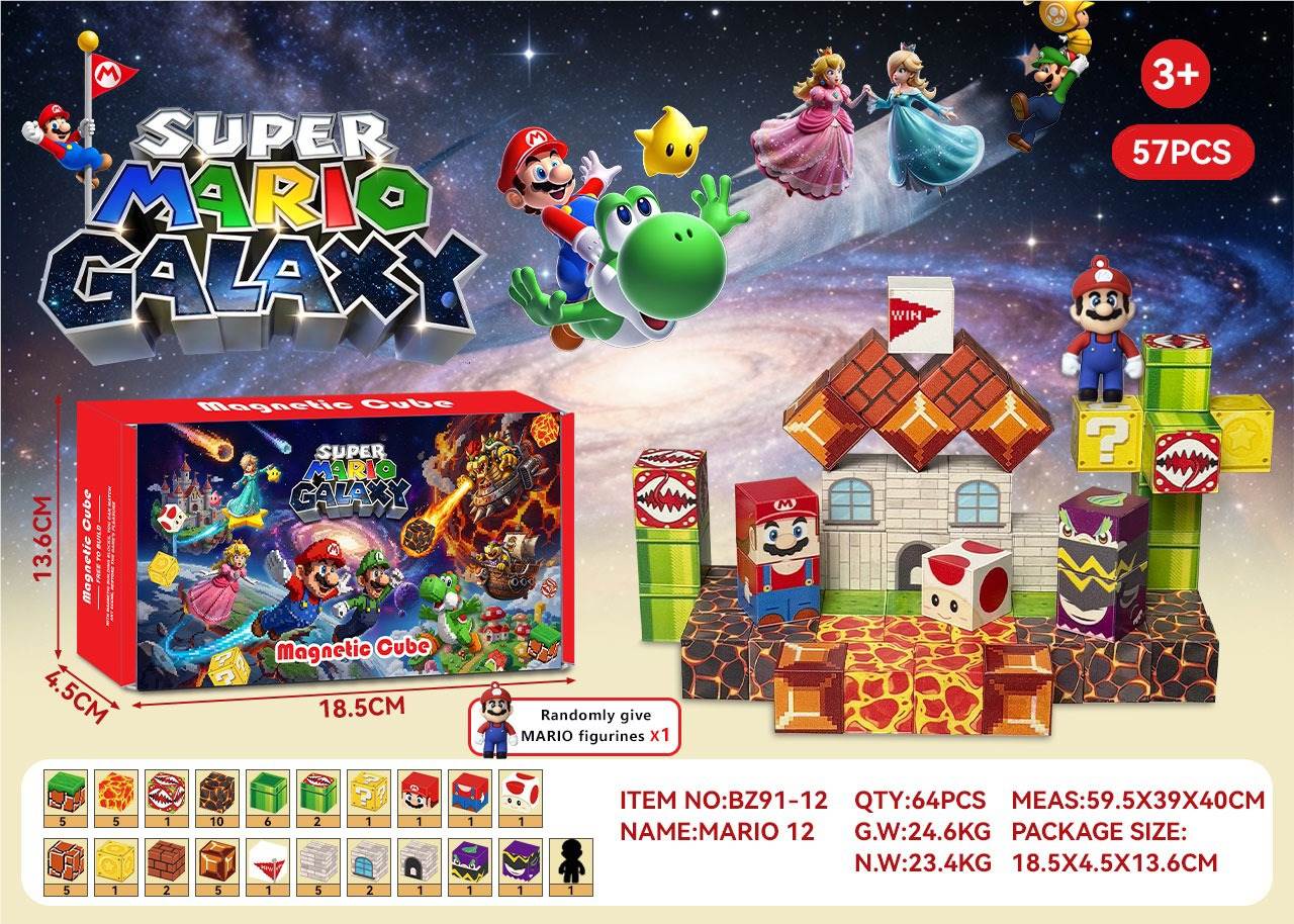 Магнитный конструктор Mario Adventure + фигурка Марио