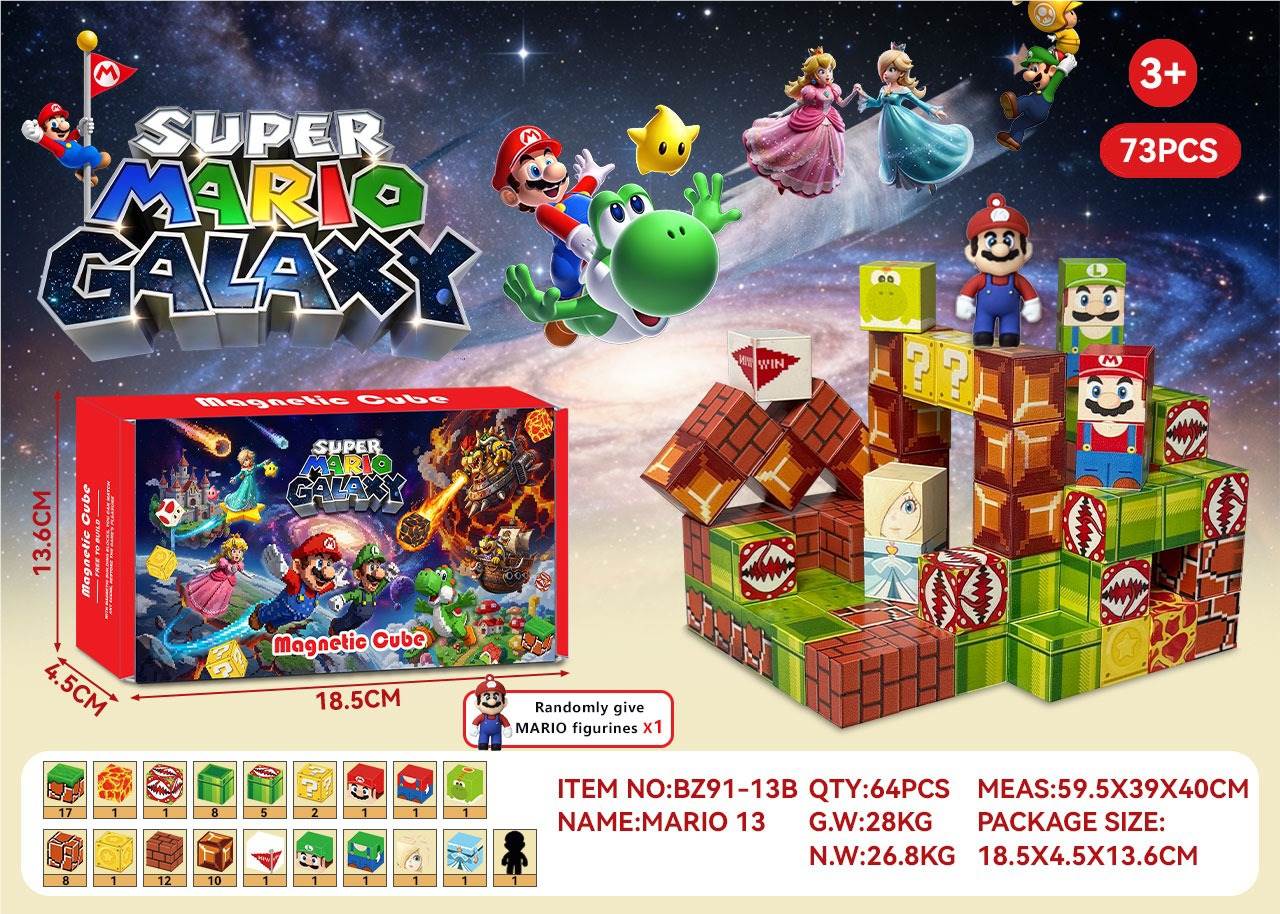 Магнитный конструктор Mario Adventure + фигурка Марио