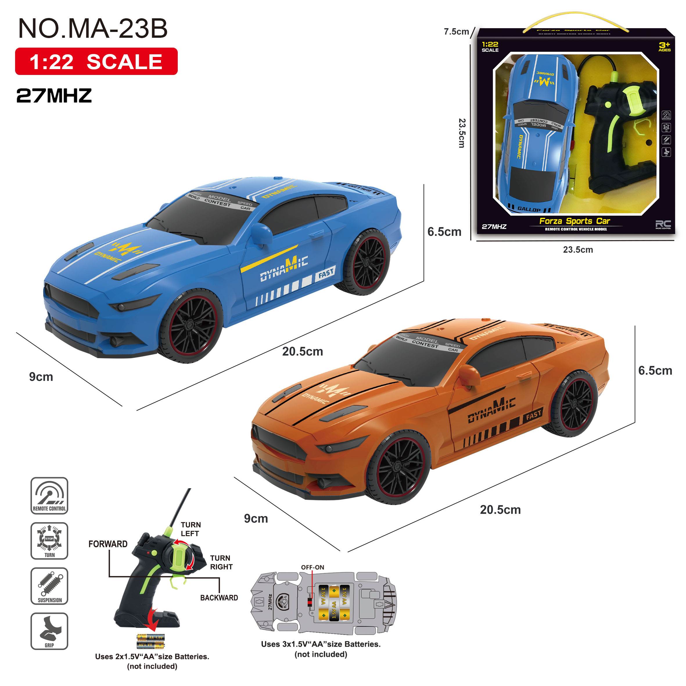 Радиоуправляемая машинка Mustang Fire Dragon 1:22 (без аккумулятора)