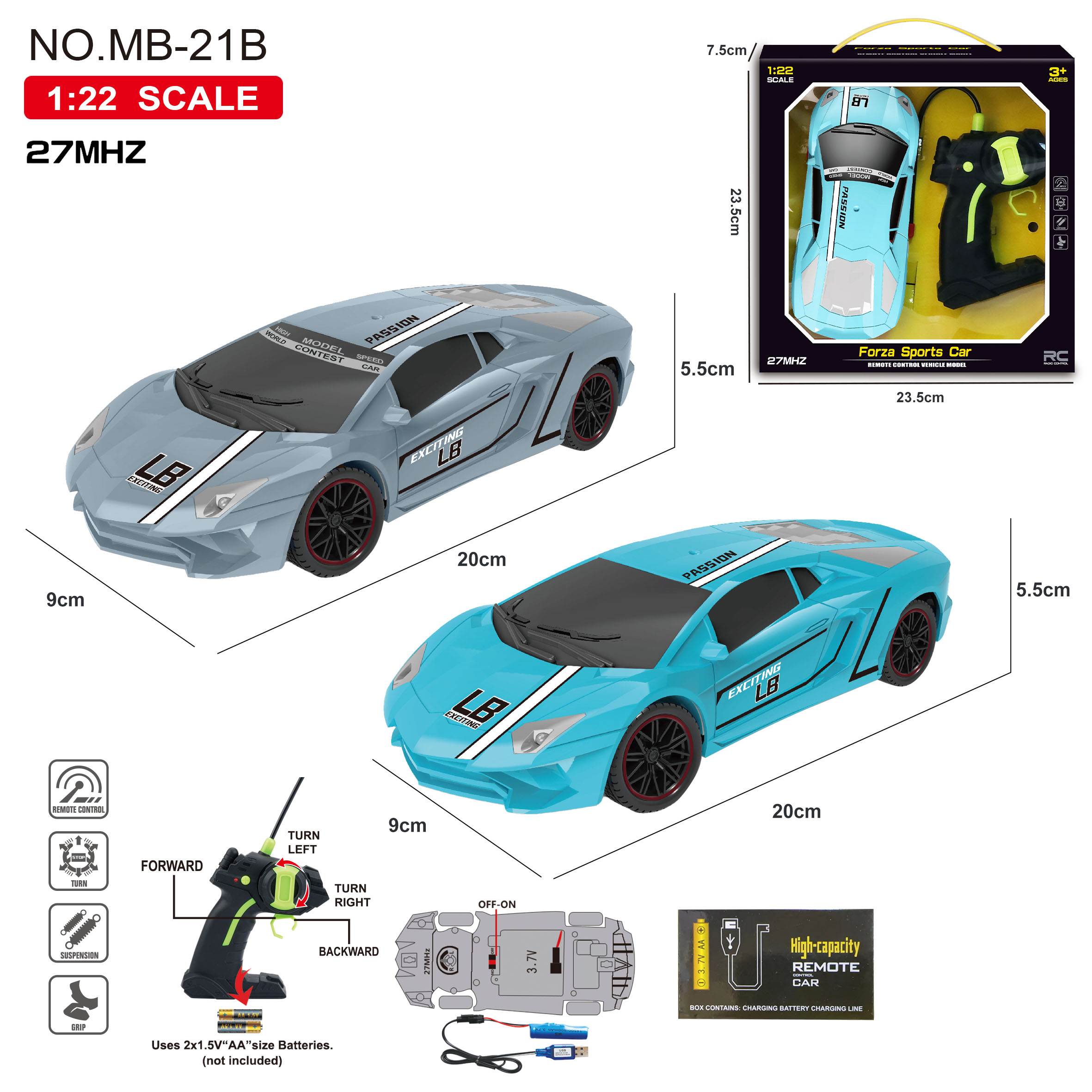 Радиоуправляемая машинка Lamborghini 1:22